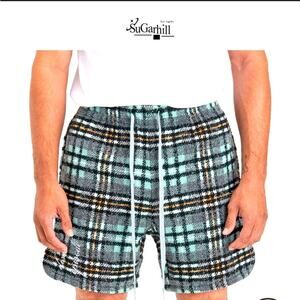 SUGARHILL MEMORY LOSS WOVEN MINT PLAID MENS SIZE XS SHORT